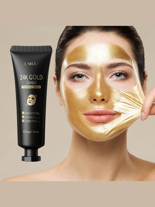 Gold Foil Snail Tear-Off Mask – Lystergivande och Djupt Återfuktande Ansiktsmask