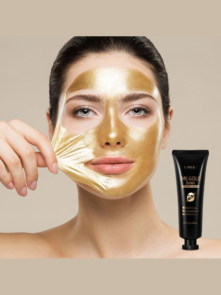 Gold Foil Snail Tear-Off Mask – Lystergivande och Djupt Återfuktande Ansiktsmask